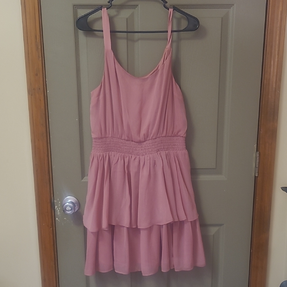 Pink Sleeveless Layered Dress